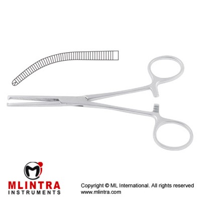 Ochsner-Kocher Haemostatic Forcep Curved - 1 x 2 Teeth Stainless Steel, 30 cm - 11 3/4"